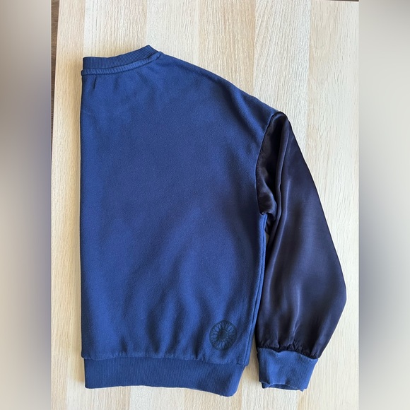 Nation x SoulCycle Cropped Sweatshirt Navy Contrast Sleeve M - Picture 7 of 12